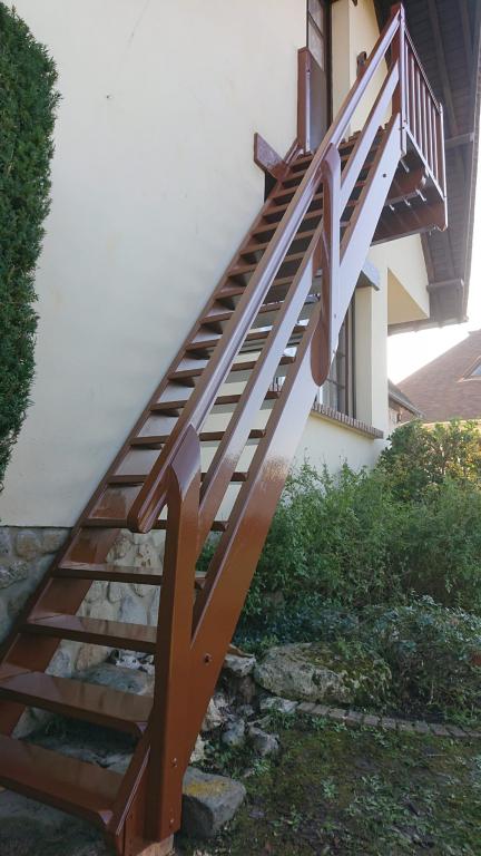 Escalier meunier essence iroko